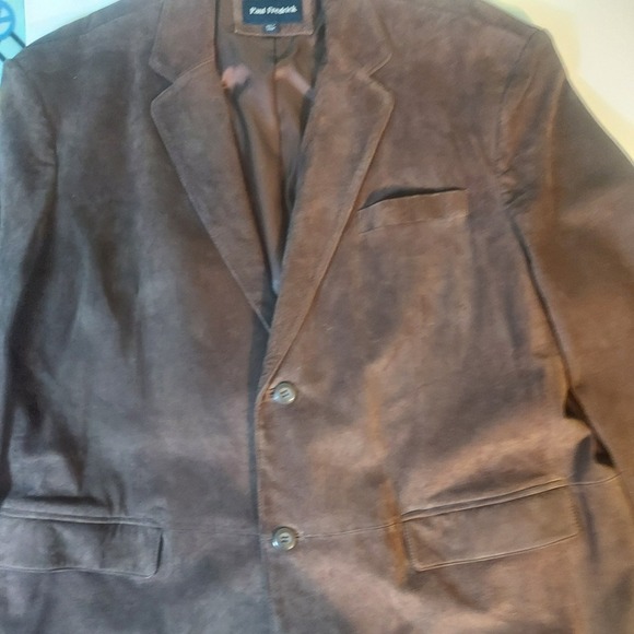 Paul Fredrick 100% Leather Suede Blazer Mens 2‎ Button Brown 3XLT Single Vent - Picture 1 of 10